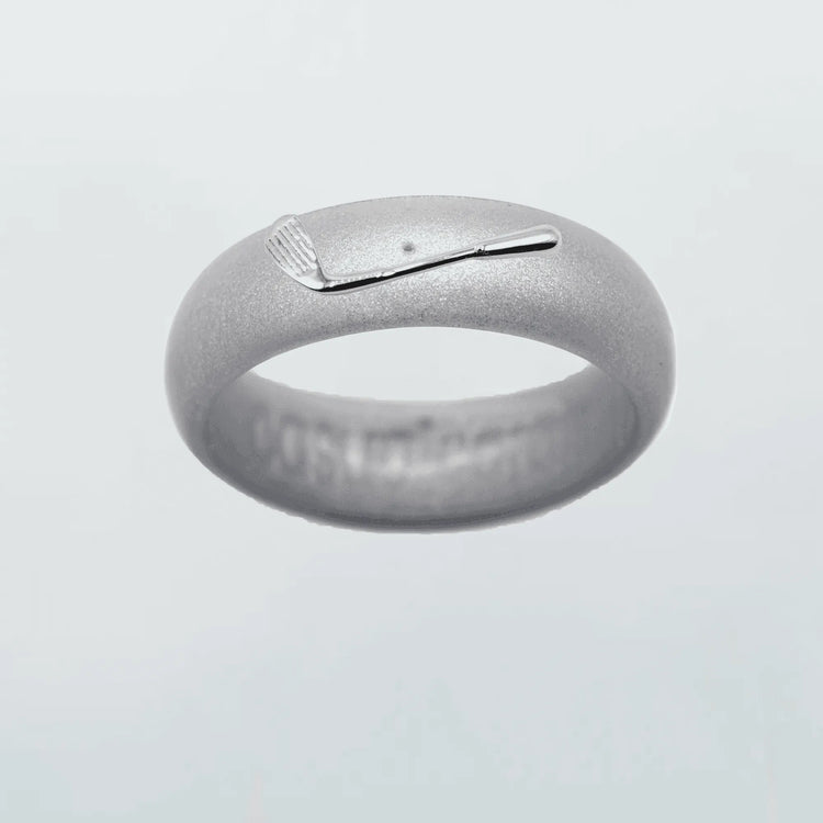 Sterling Silver Golf Club Silicone Ring