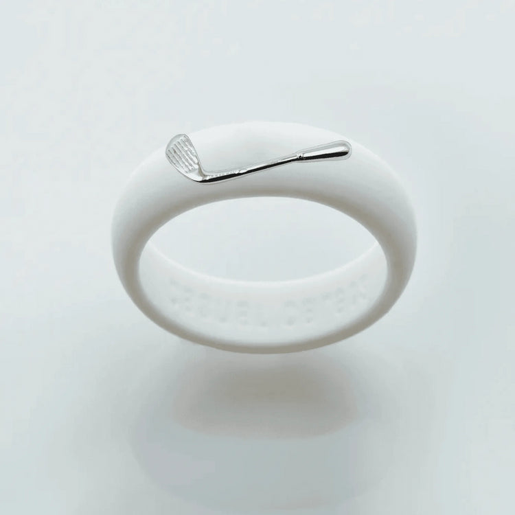 Sterling Silver Golf Club Silicone Ring