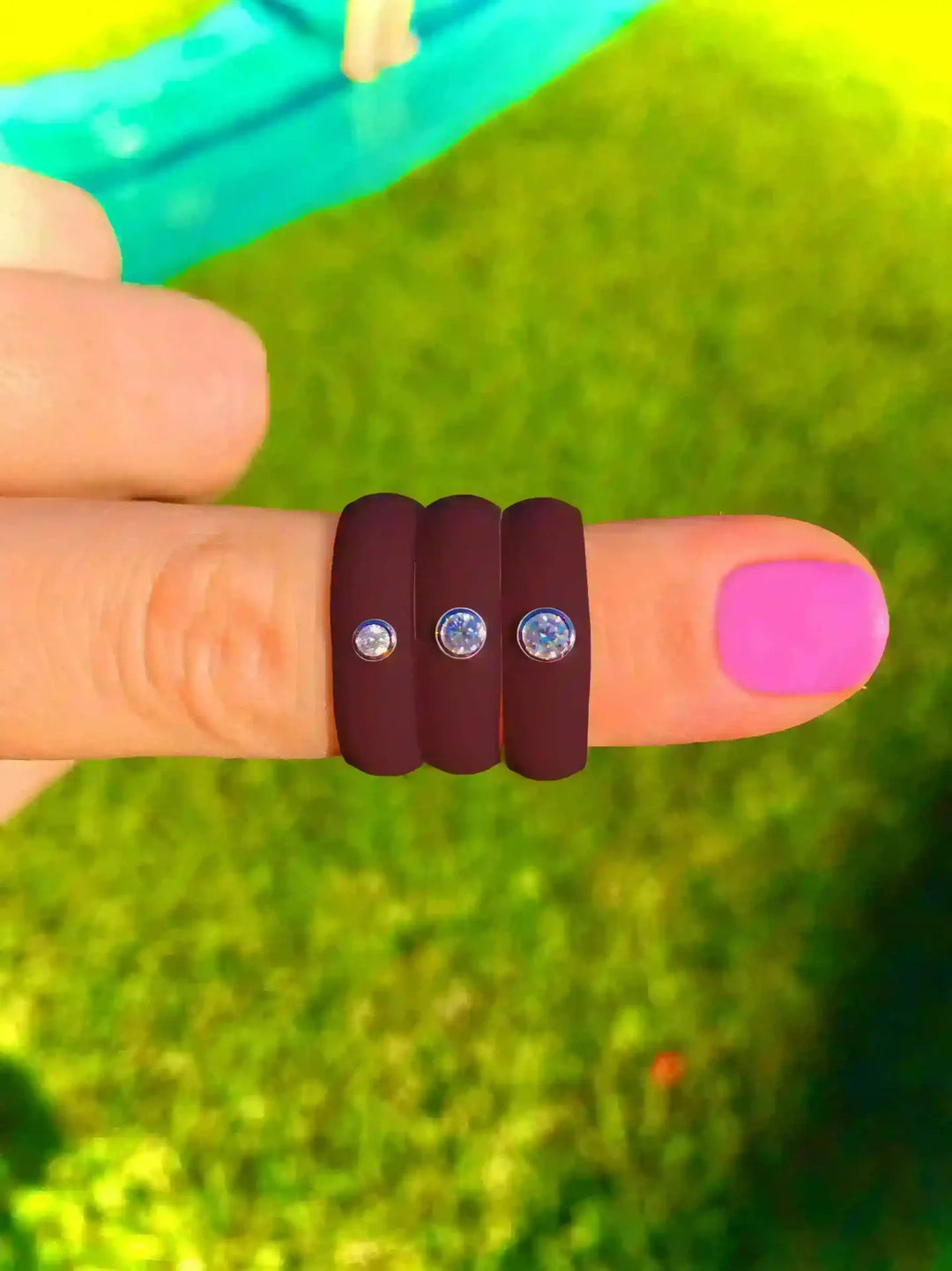 Maroon Diamond Silicone Ring