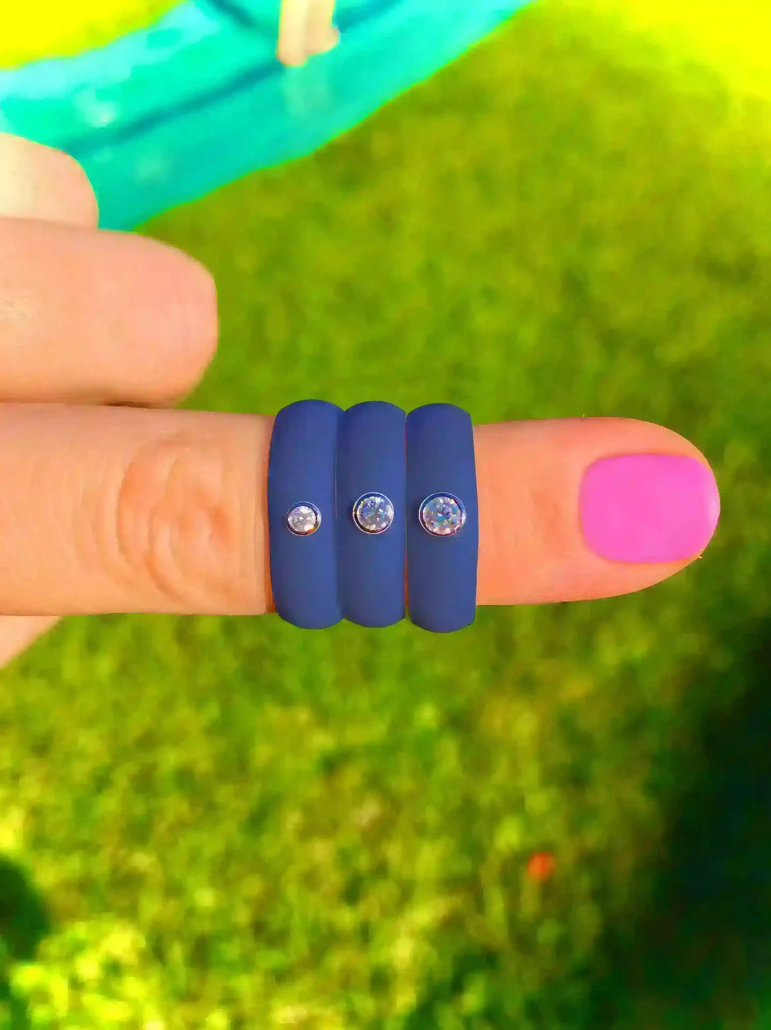 Regal Blue Diamond Silicone Ring