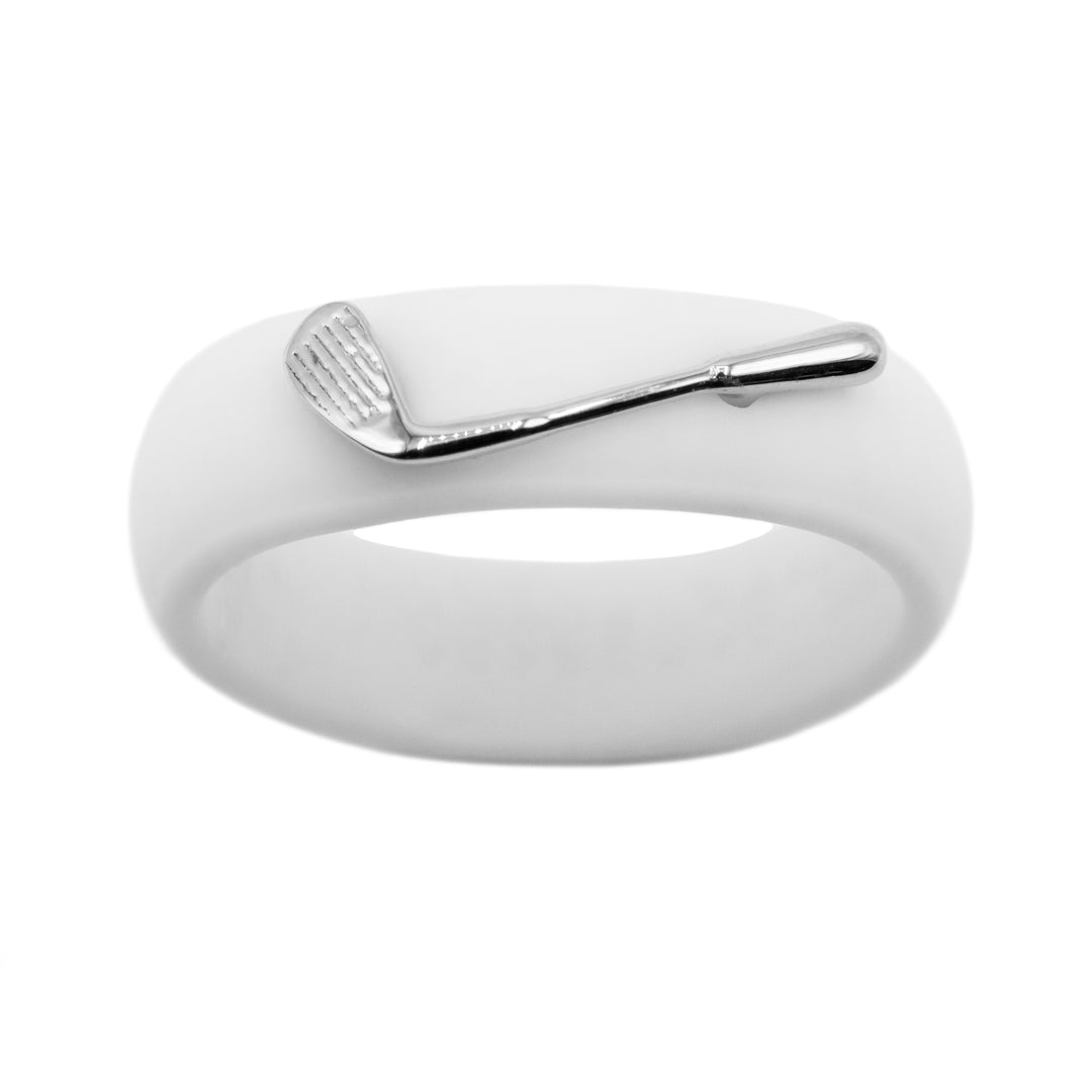 Sterling Silver Golf Club Silicone Ring