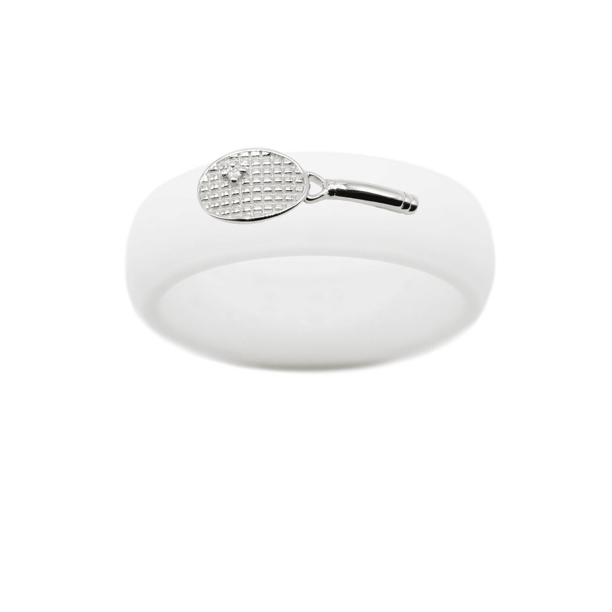 Sterling Silver Diamond Tennis Racket Silicone Ring - Size 6 – Casual ...