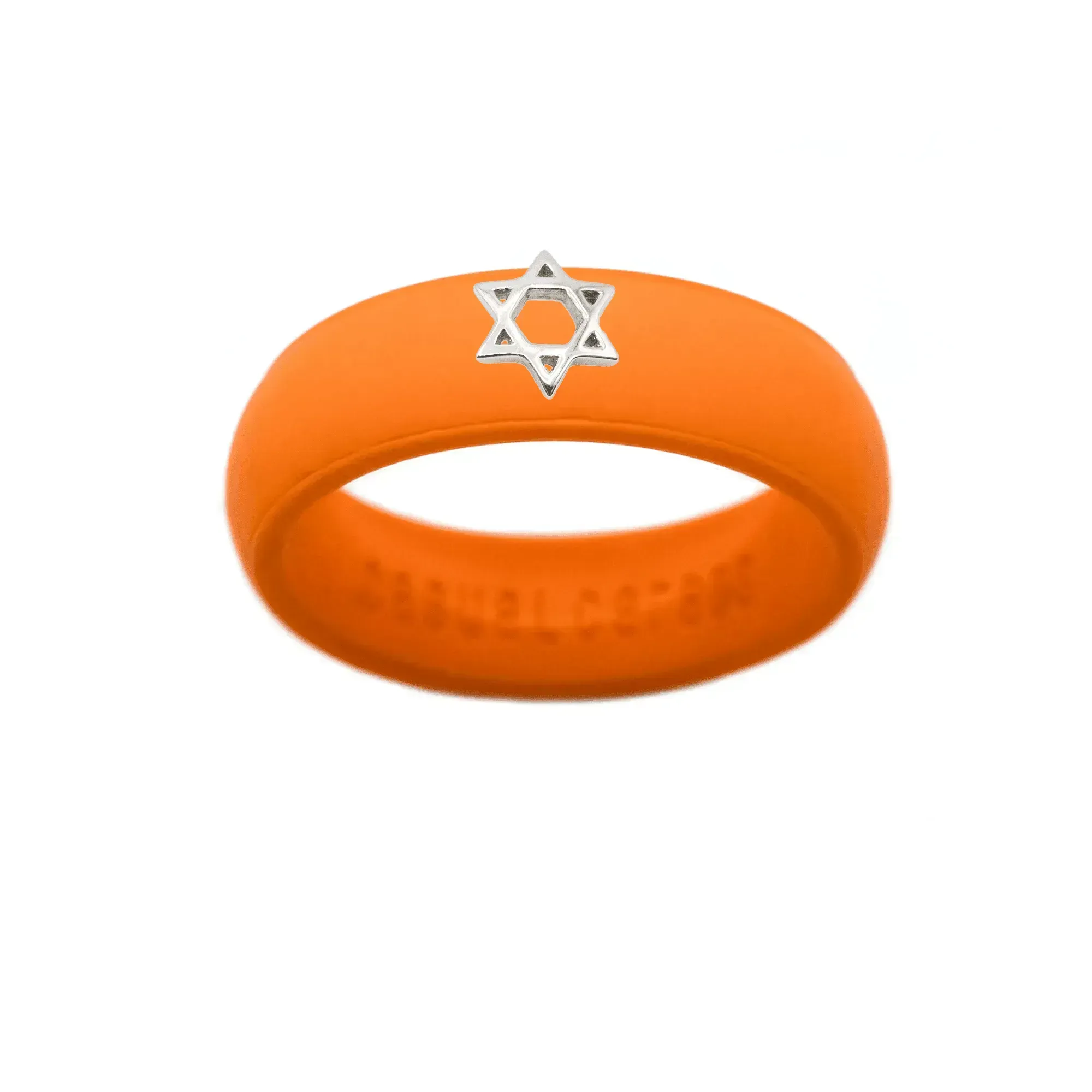 Sterling Silver Star of David Silicone Ring - Size 4