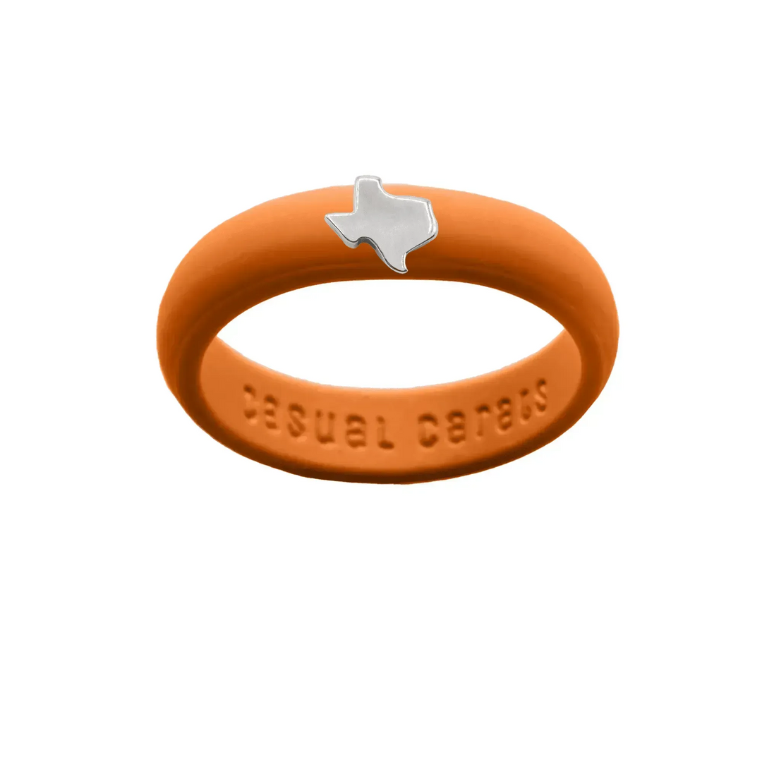 Sterling Silver Texas Silicone Ring - Size 7