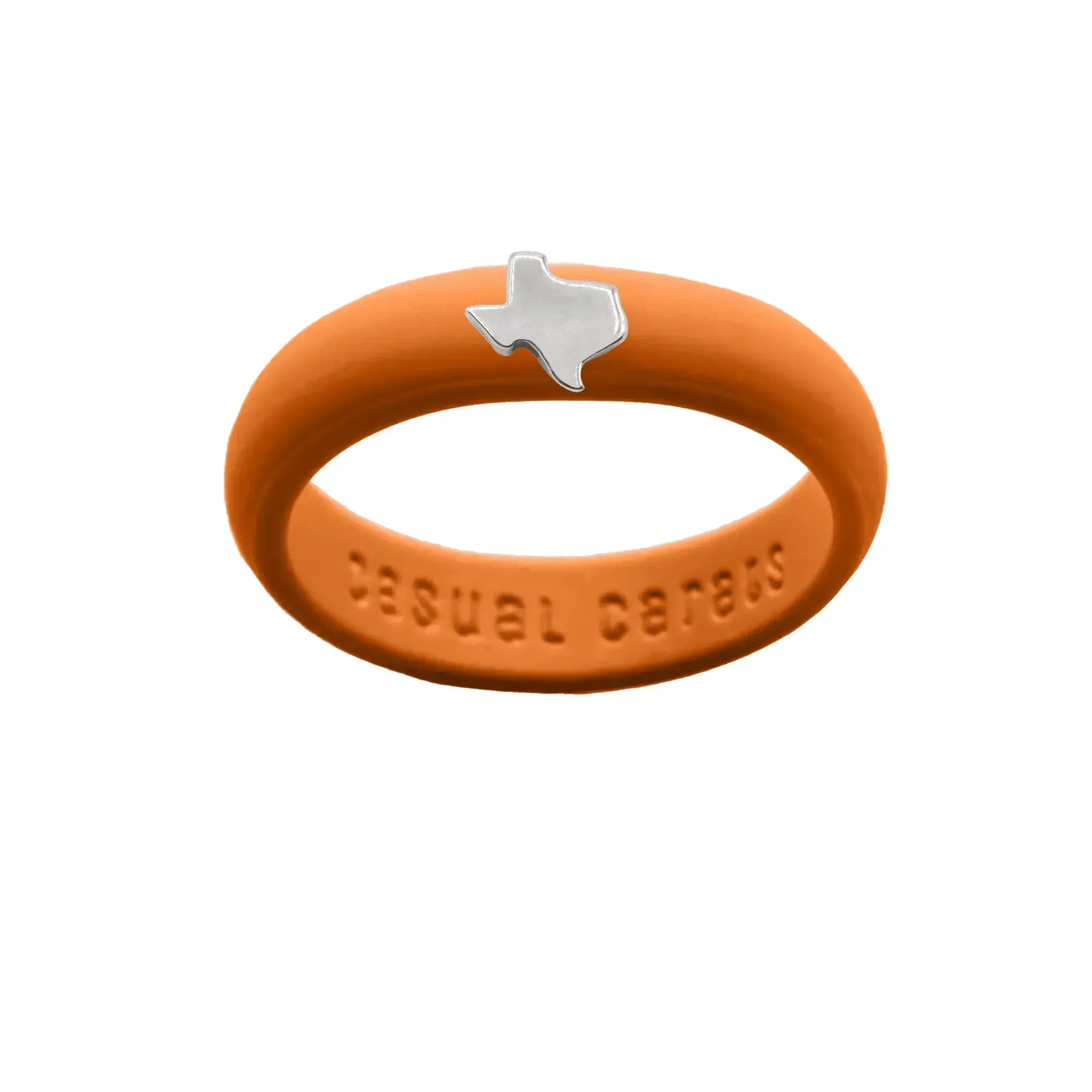 Sterling Silver Texas Silicone Ring - Size 4