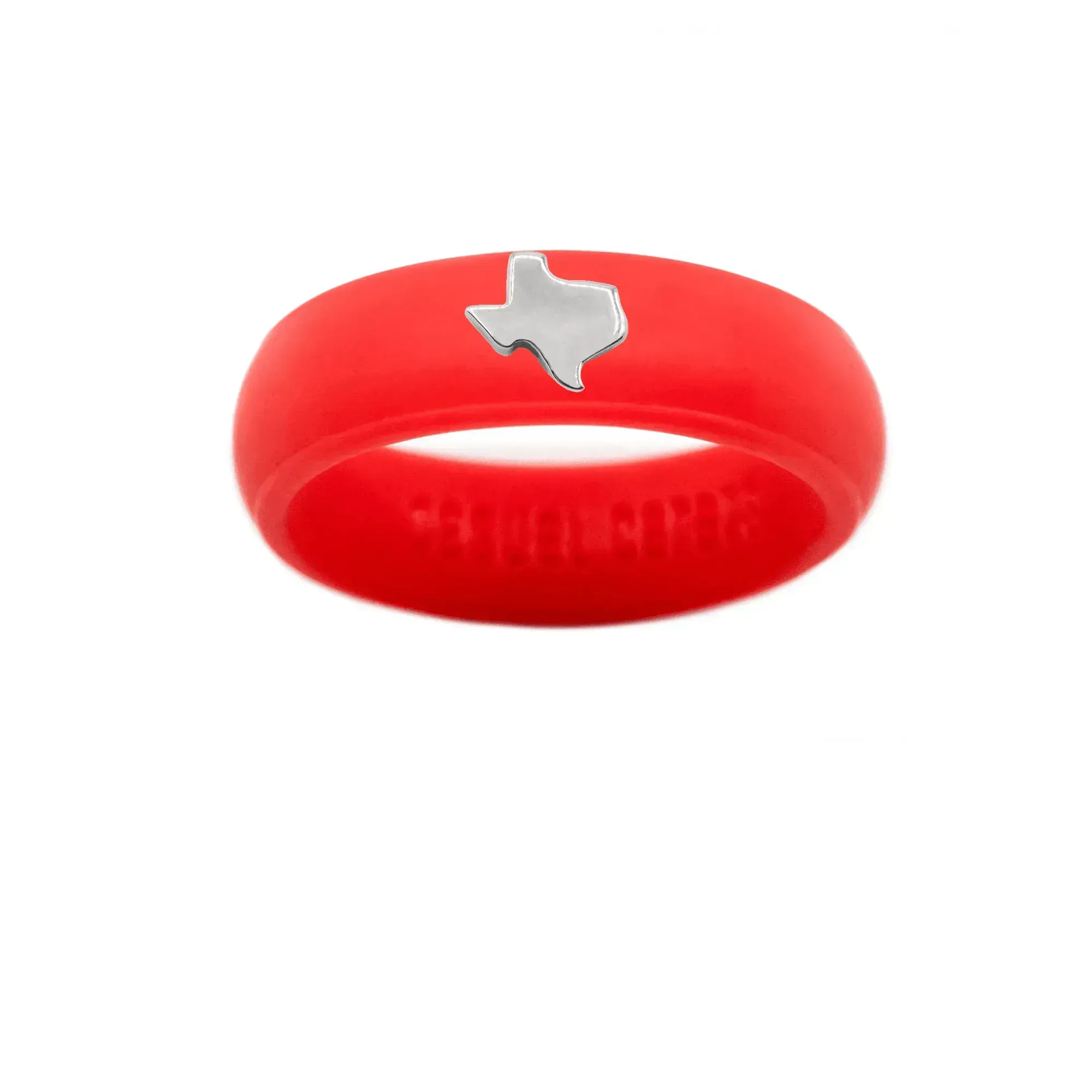 Sterling Silver Texas Silicone Ring - Size 4
