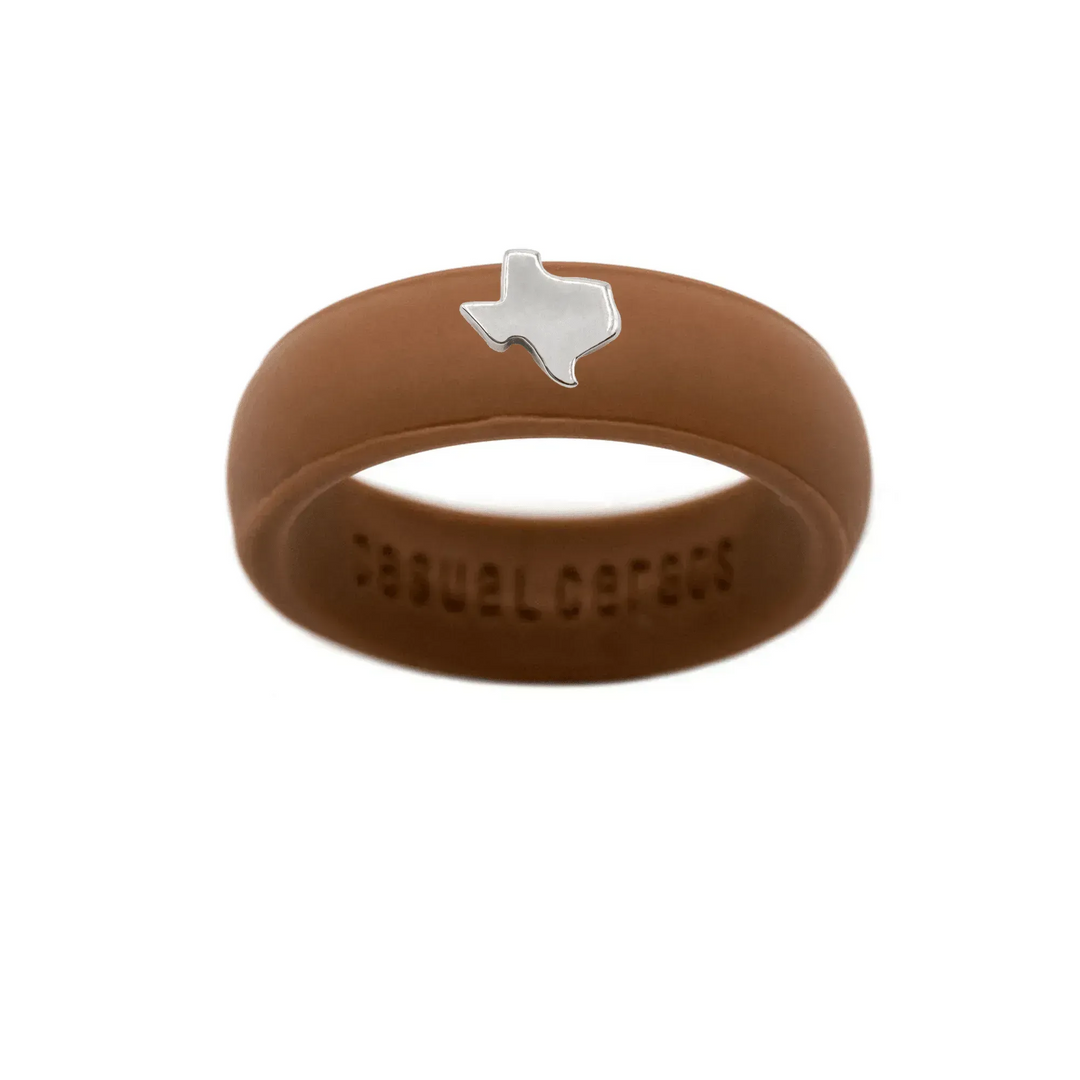Sterling Silver Texas Silicone Ring - Size 7