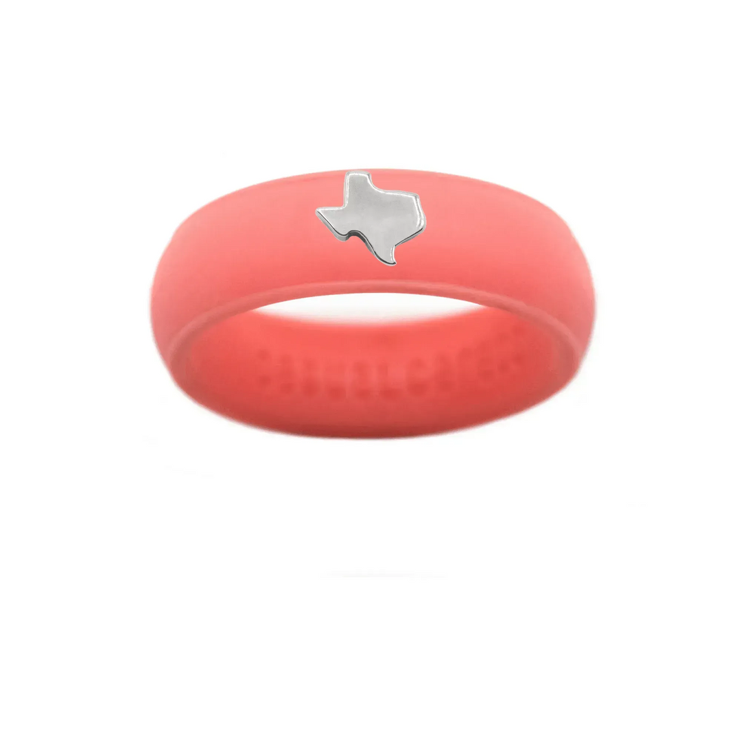 Sterling Silver Texas Silicone Ring - Size 8