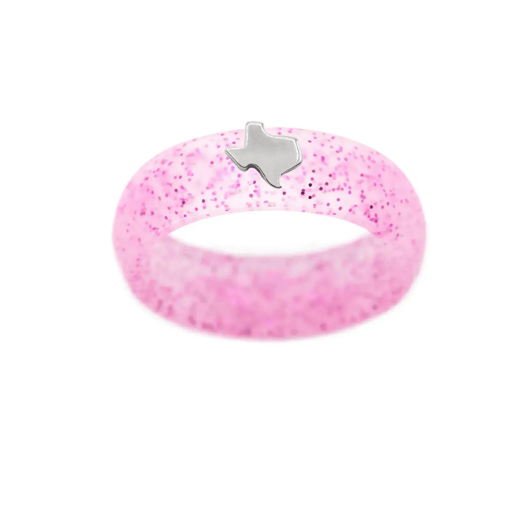 Sterling Silver Texas Silicone Ring - Size 8