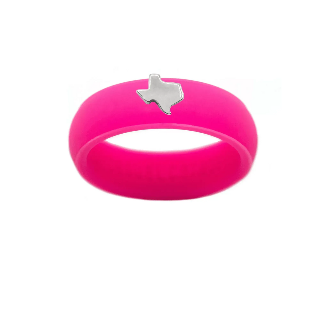 Sterling Silver Texas Silicone Ring - Size 7