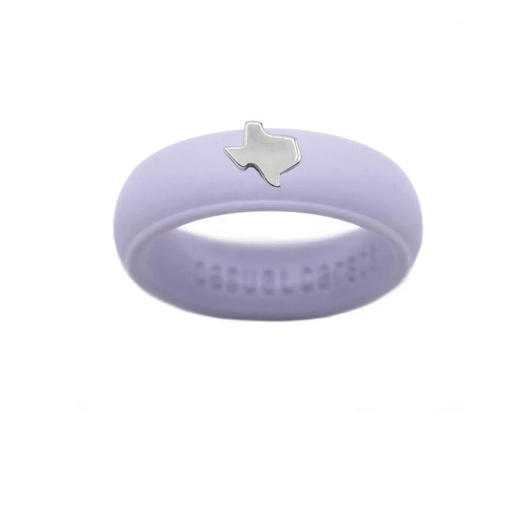 Sterling Silver Texas Silicone Ring - Size 7
