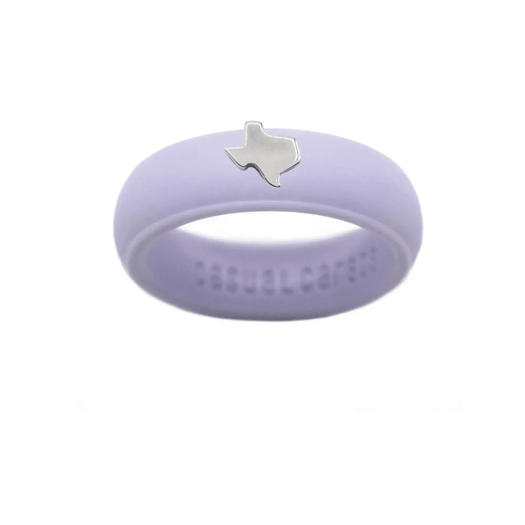 Sterling Silver Texas Silicone Ring - Size 7