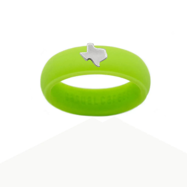 Sterling Silver Texas Silicone Ring - Size 8
