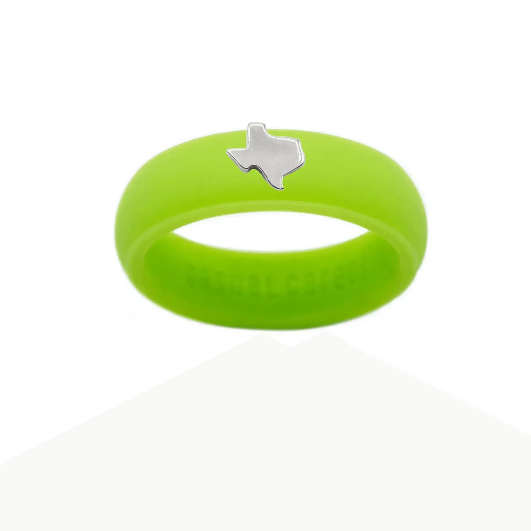 Sterling Silver Texas Silicone Ring - Size 8