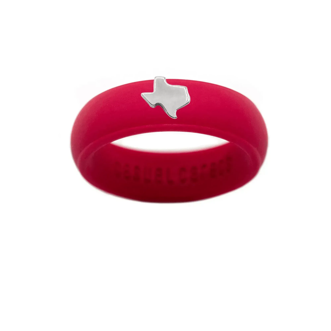 Sterling Silver Texas Silicone Ring - Size 8