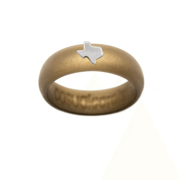 Sterling Silver Texas Silicone Ring - Size 8