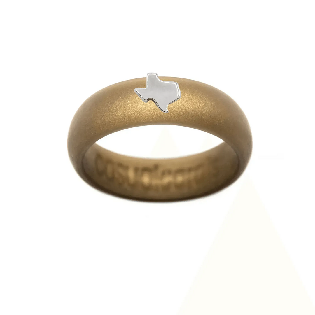 Sterling Silver Texas Silicone Ring - Size 7