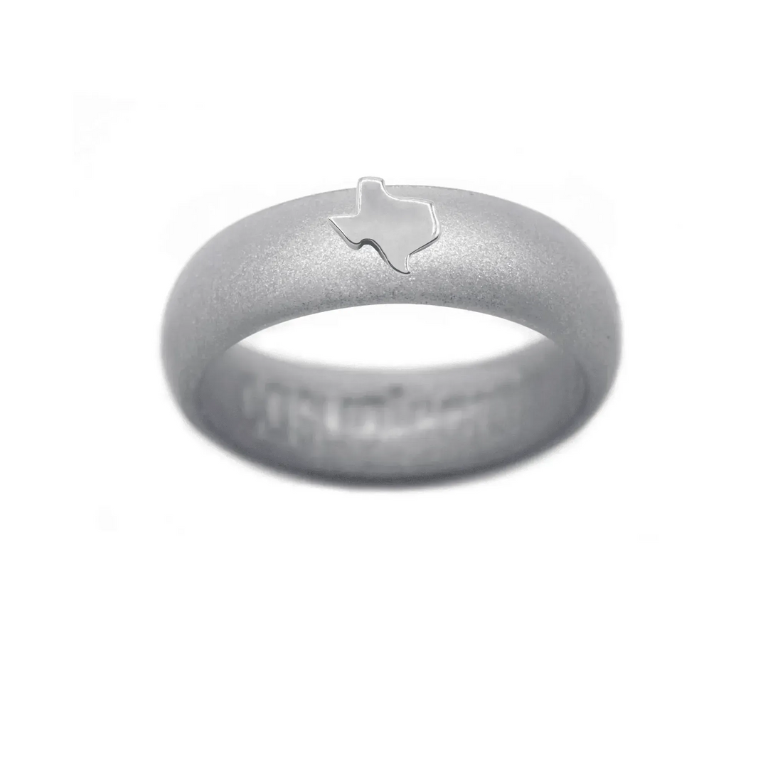 Sterling Silver Texas Silicone Ring - Size 7