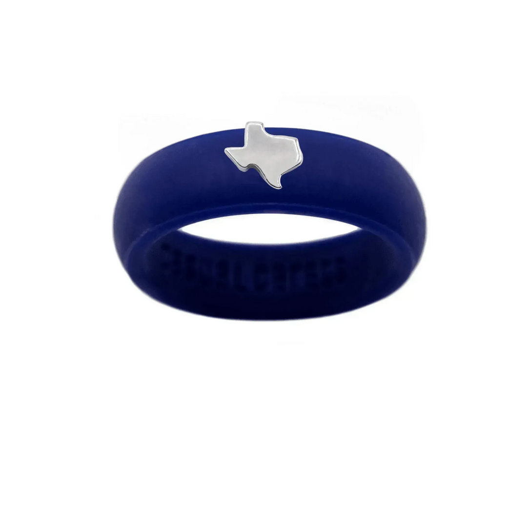 Sterling Silver Texas Silicone Ring - Size 7