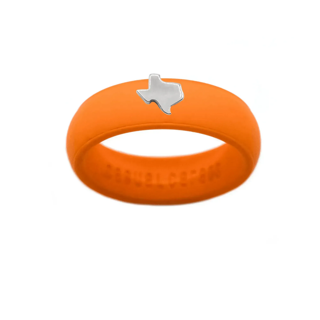 Sterling Silver Texas Silicone Ring - Size 8