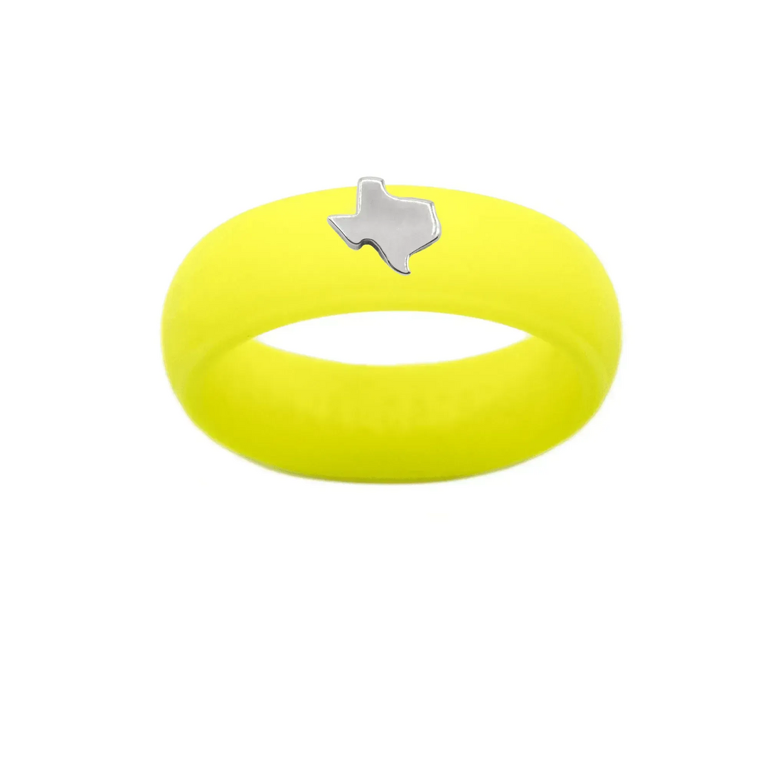 Sterling Silver Texas Silicone Ring - Size 7