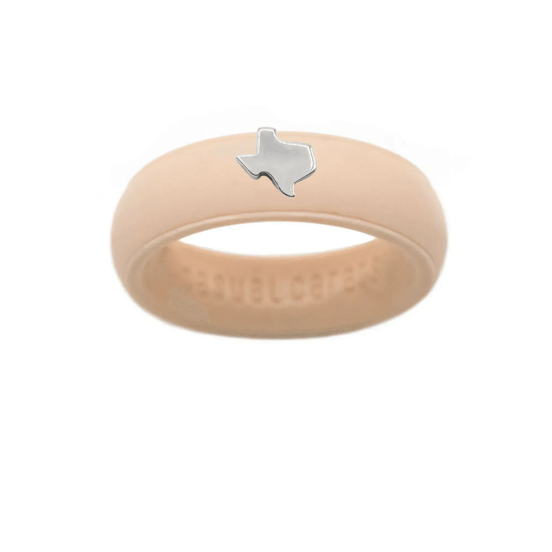 Sterling Silver Texas Silicone Ring - Size 8