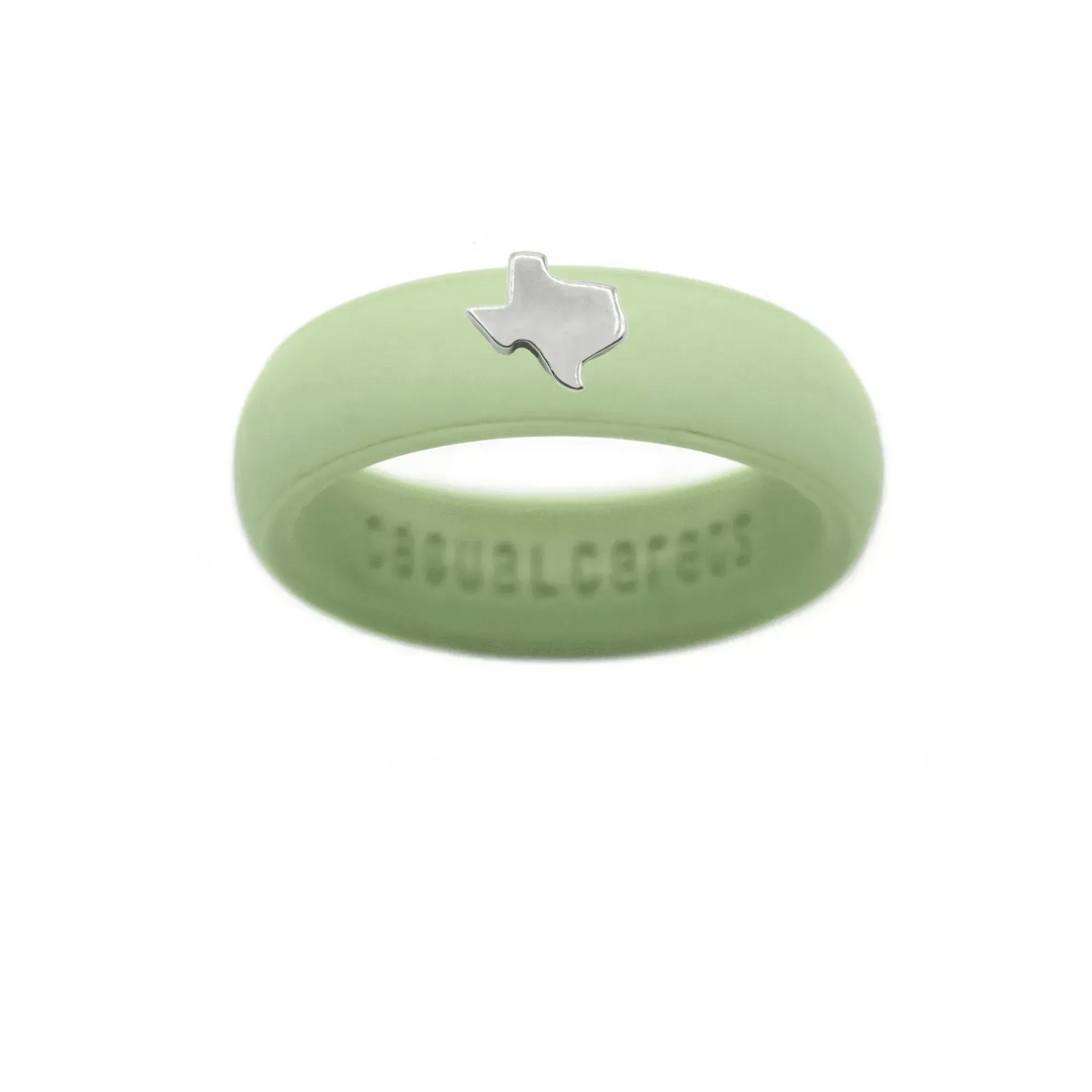 Sterling Silver Texas Silicone Ring - Size 8