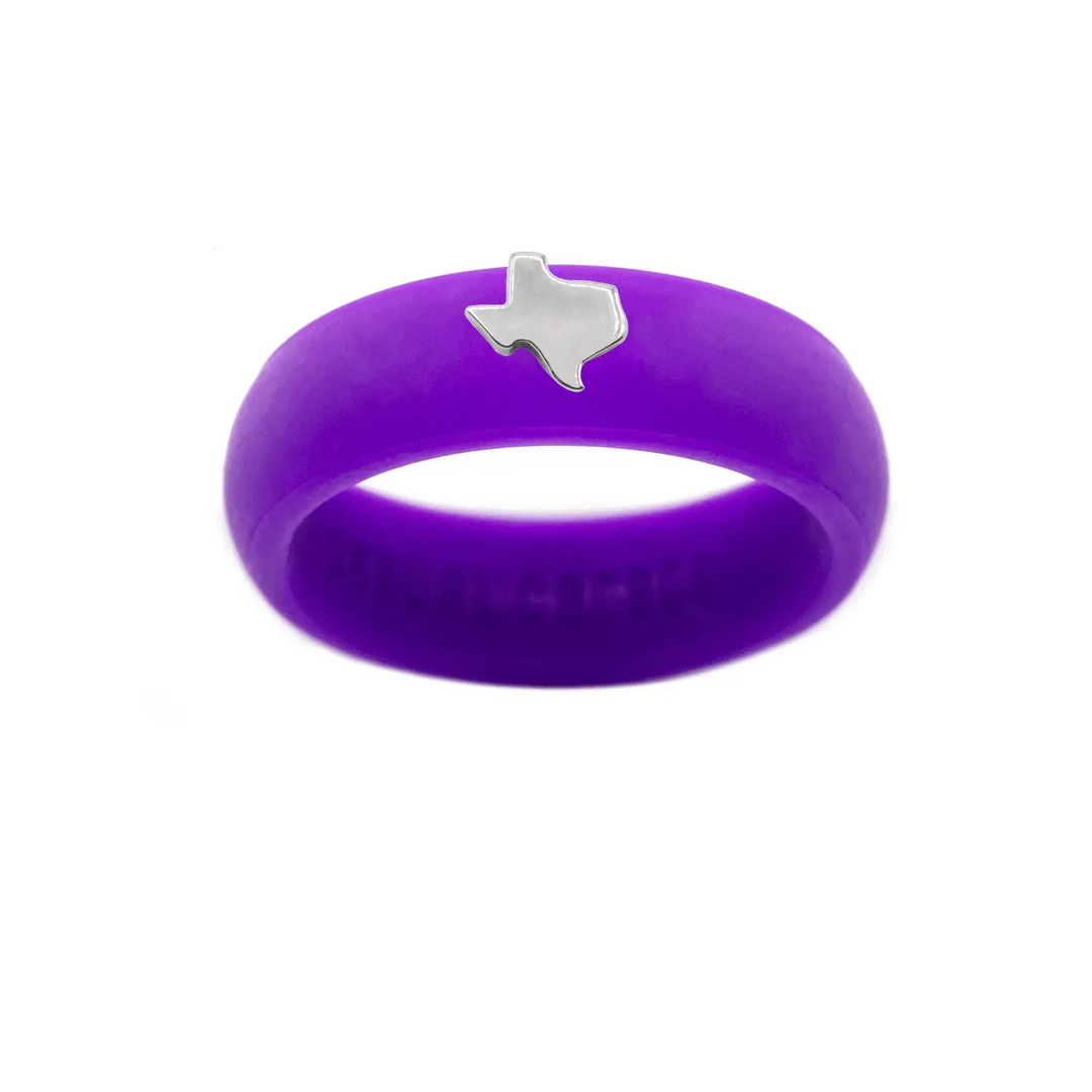 Sterling Silver Texas Silicone Ring - Size 8