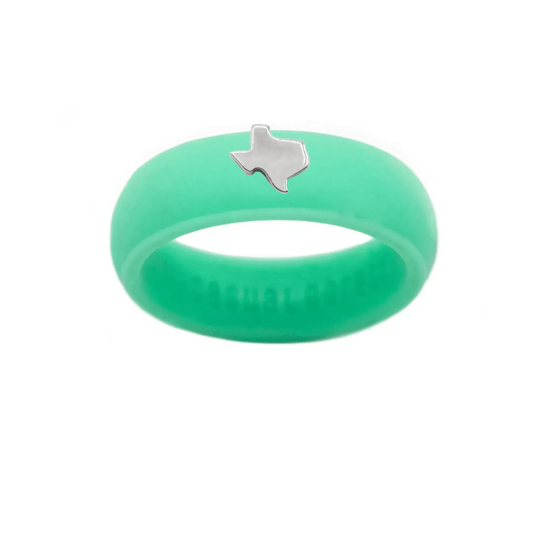 Sterling Silver Texas Silicone Ring - Size 7