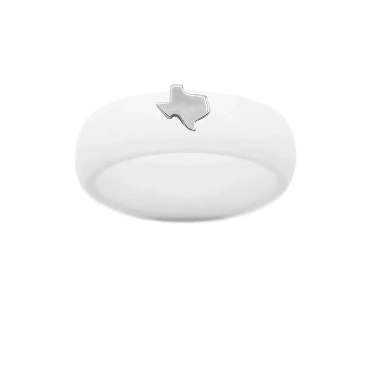 Sterling Silver Texas Silicone Ring - Size 8