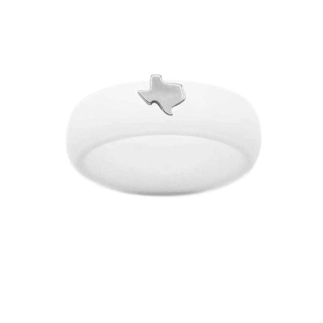Sterling Silver Texas Silicone Ring - Size 7