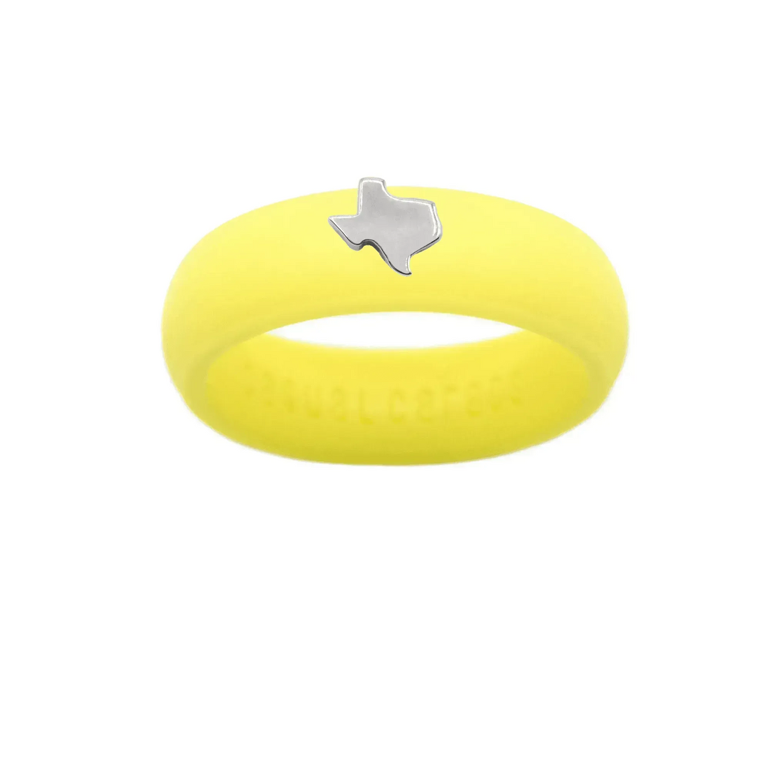 Sterling Silver Texas Silicone Ring - Size 7
