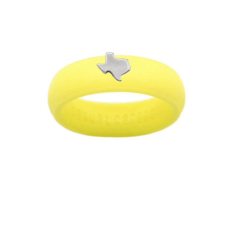 Sterling Silver Texas Silicone Ring - Size 8