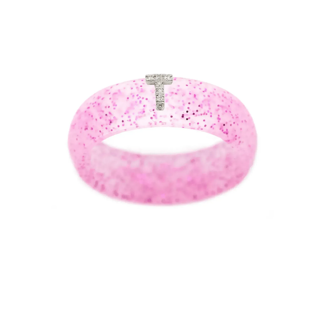 “T” Diamond Initial - Size 9