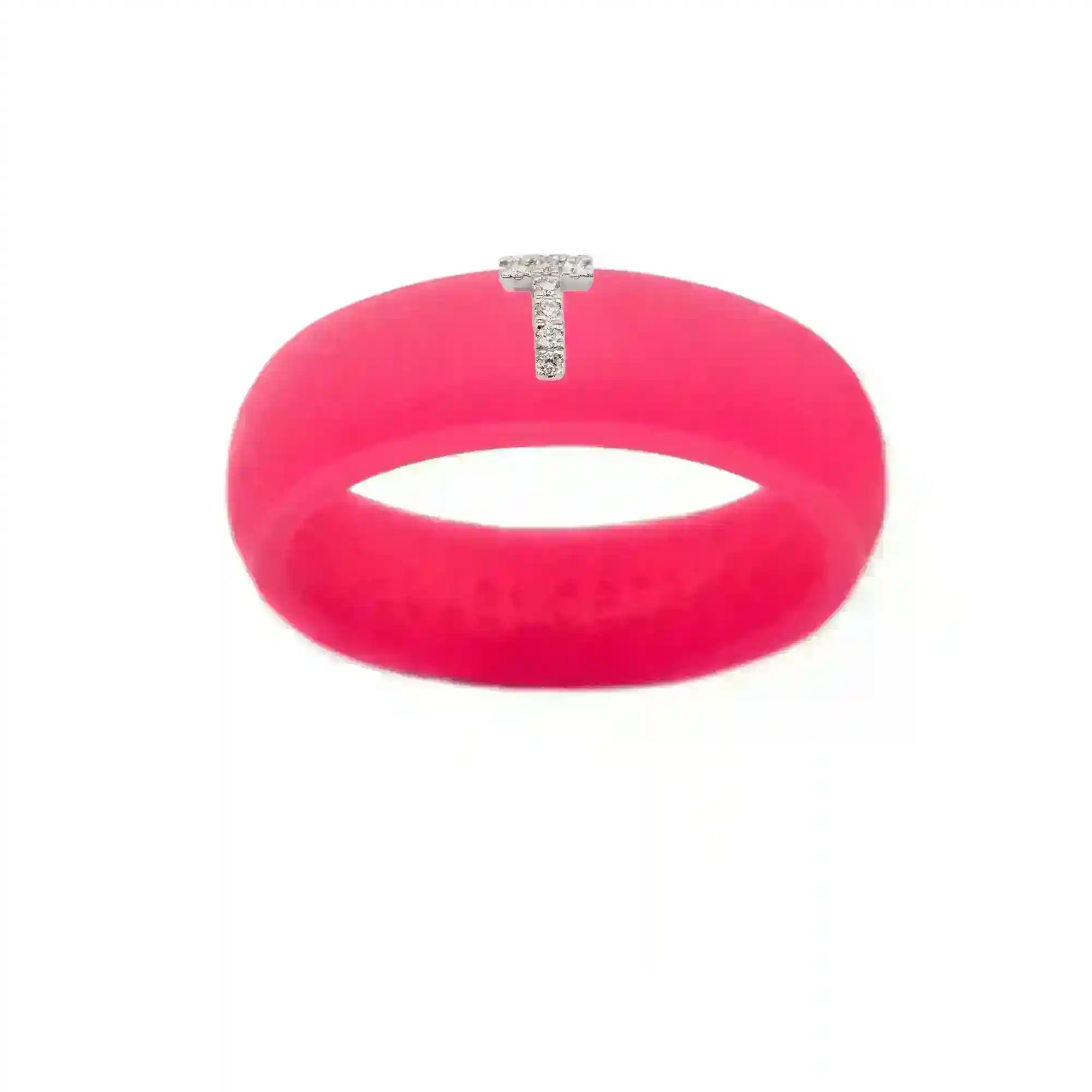 “T” Diamond Initial - Size 8