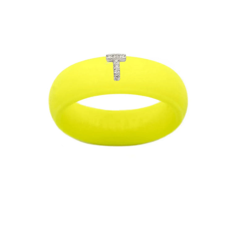 “T” Diamond Initial - Size 9