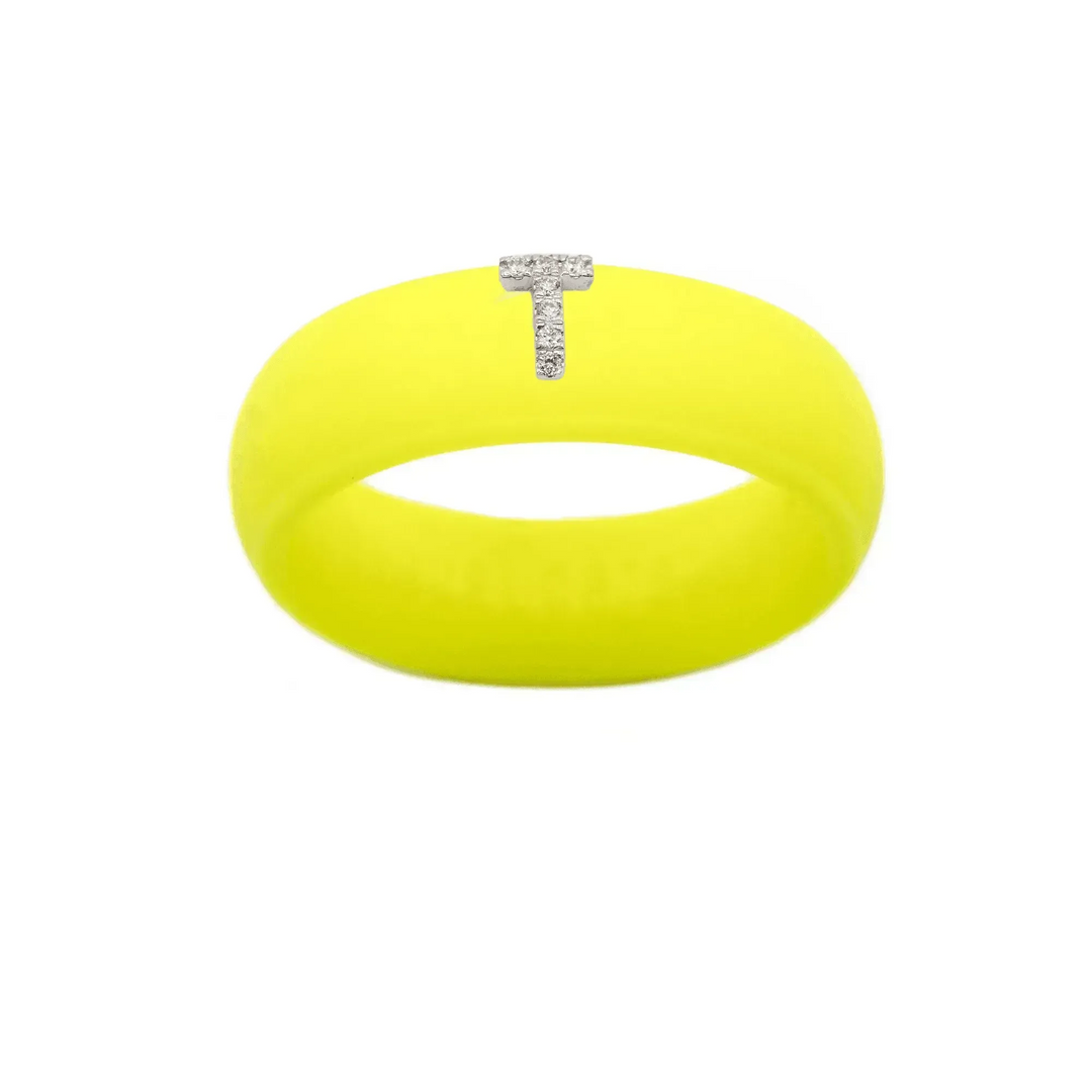 “T” Diamond Initial - Size 9