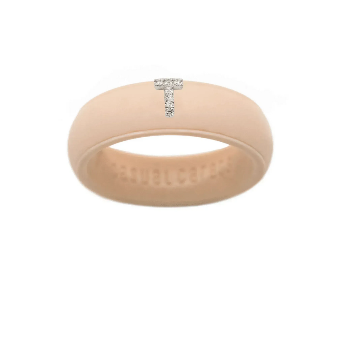 “T” Diamond Initial - Size 9