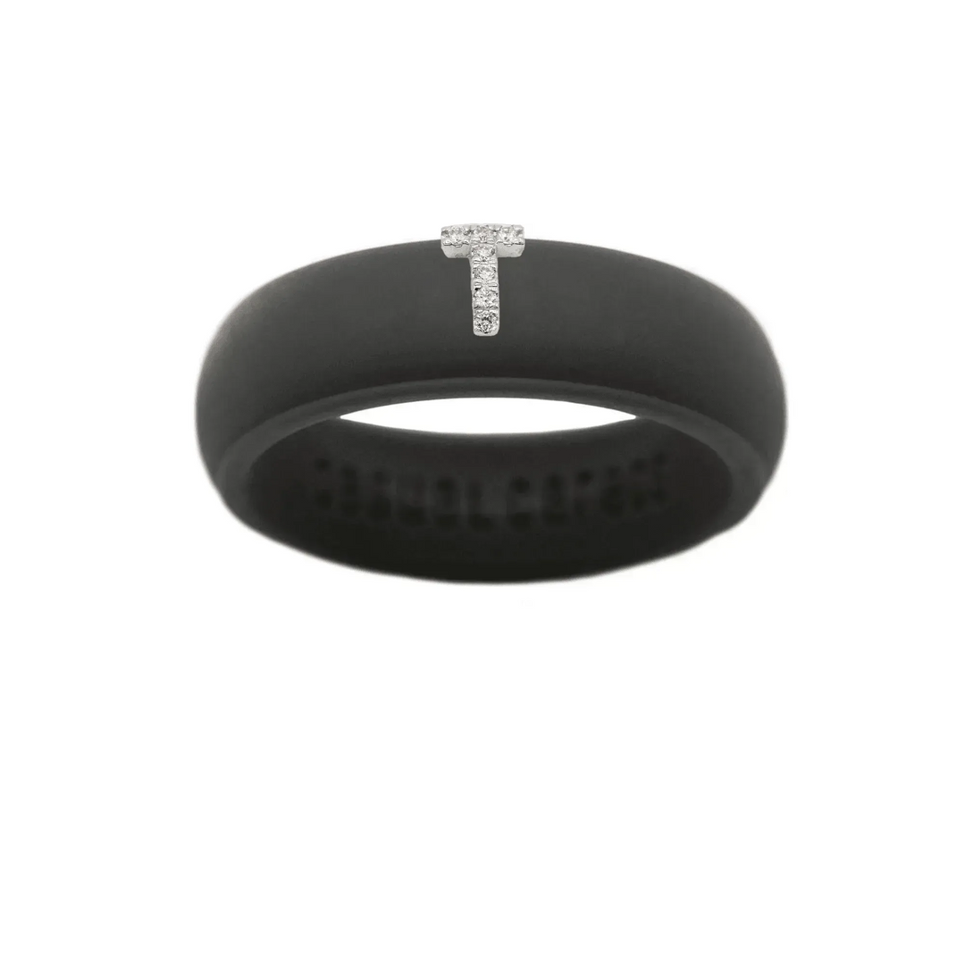 “T” Diamond Initial - Size 9