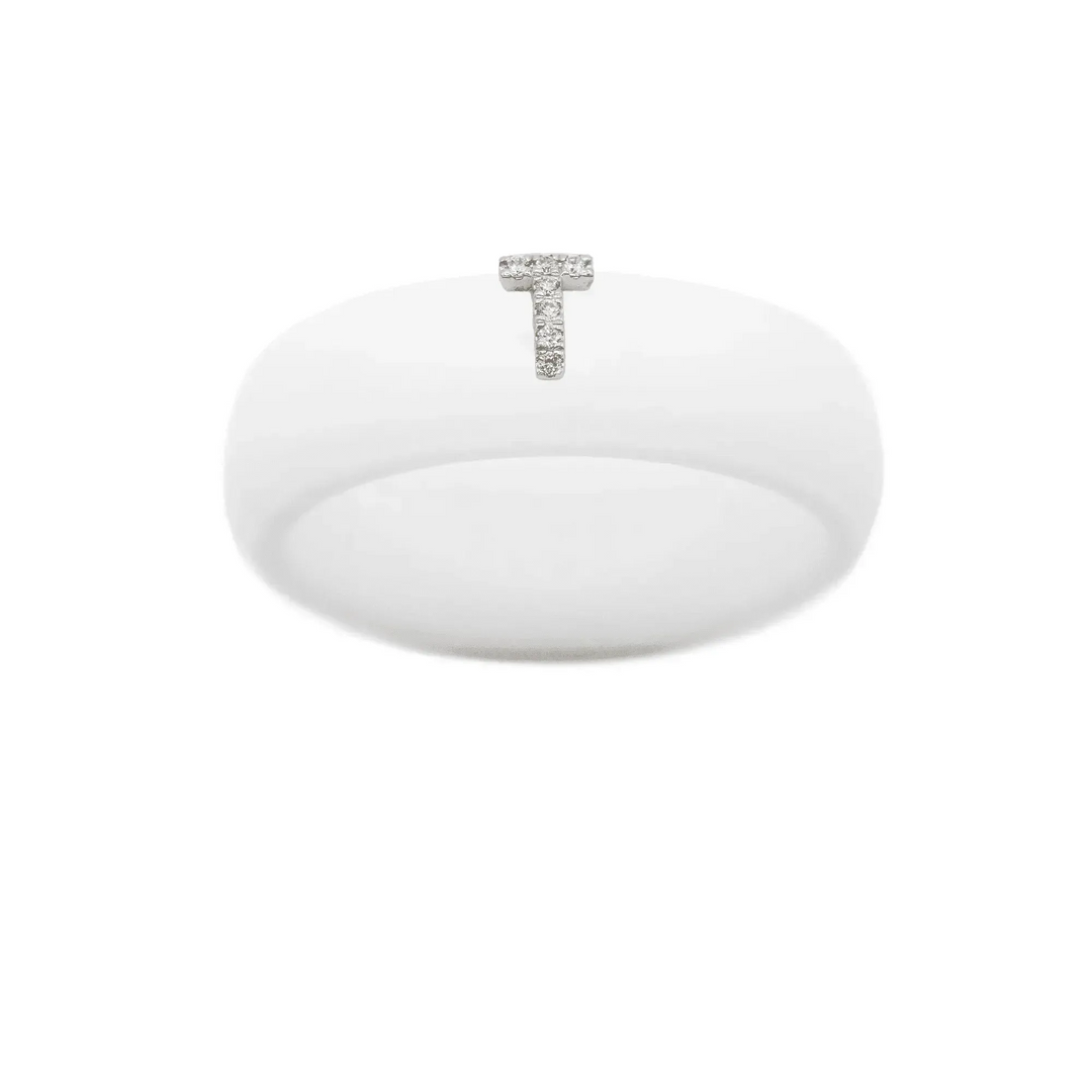 “T” Diamond Initial - Size 9