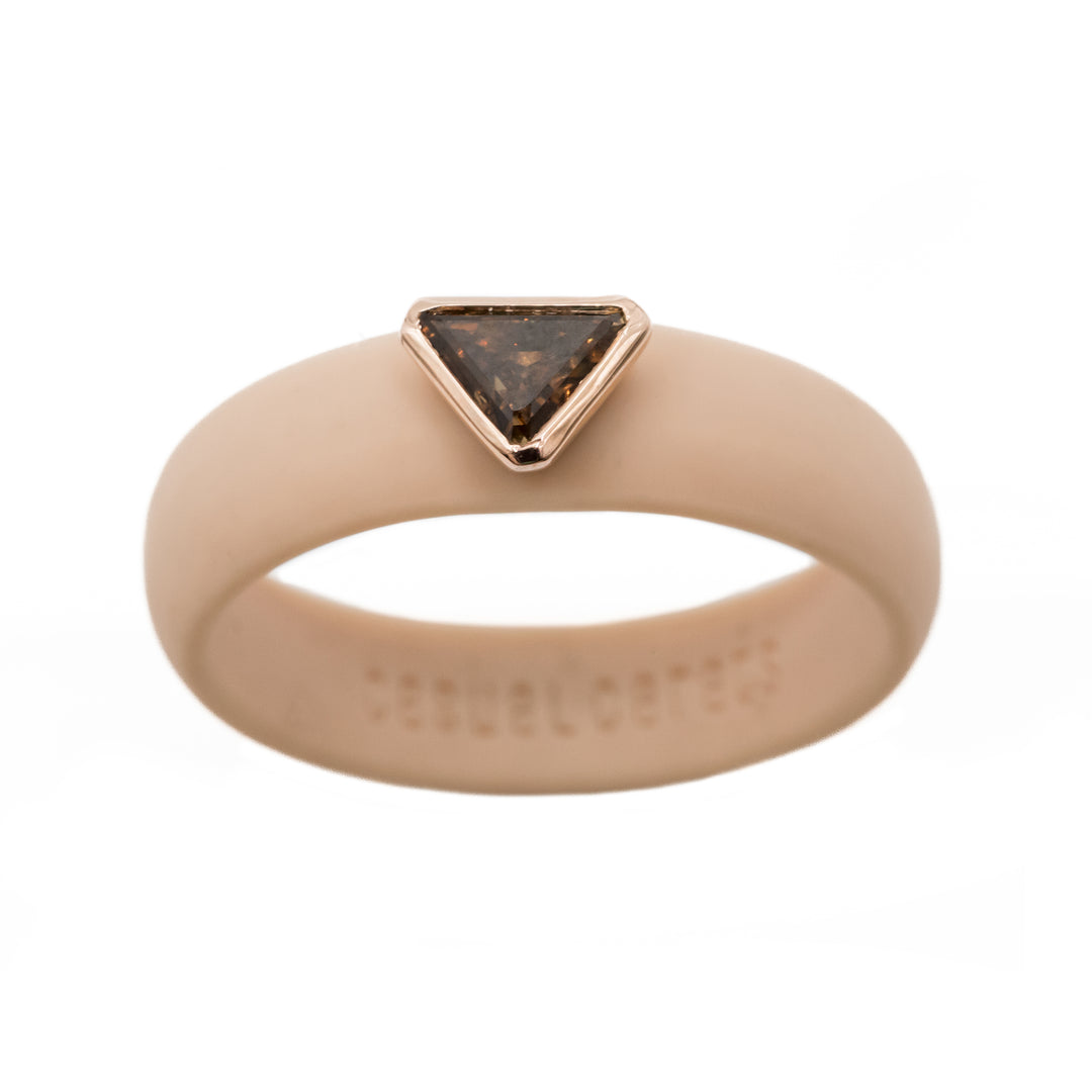 Triangle Cognac Diamond Silicone Ring