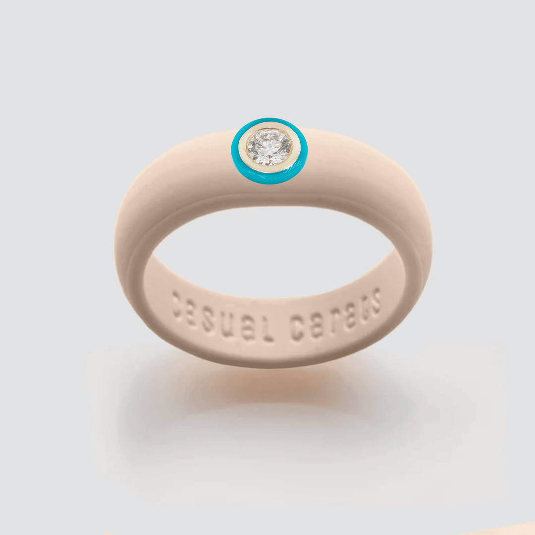 14K Turquoise Ceramic Bezel