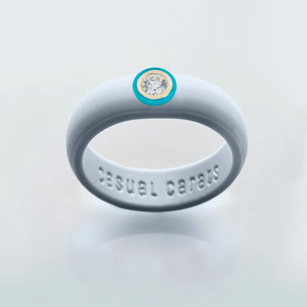 14K Turquoise Ceramic Bezel