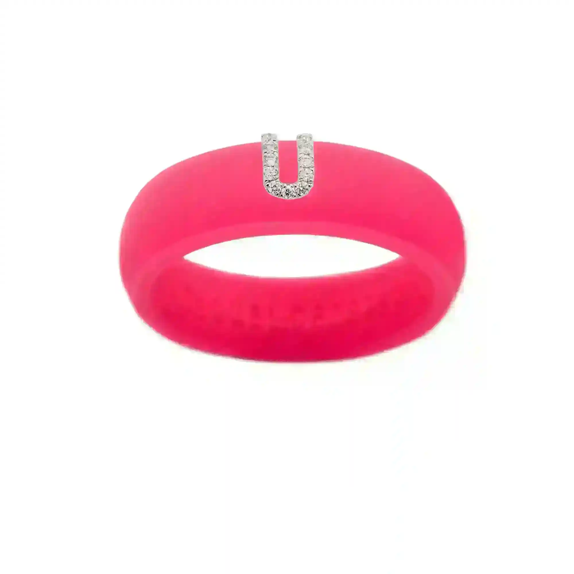 “U” Diamond Initial - Size 8