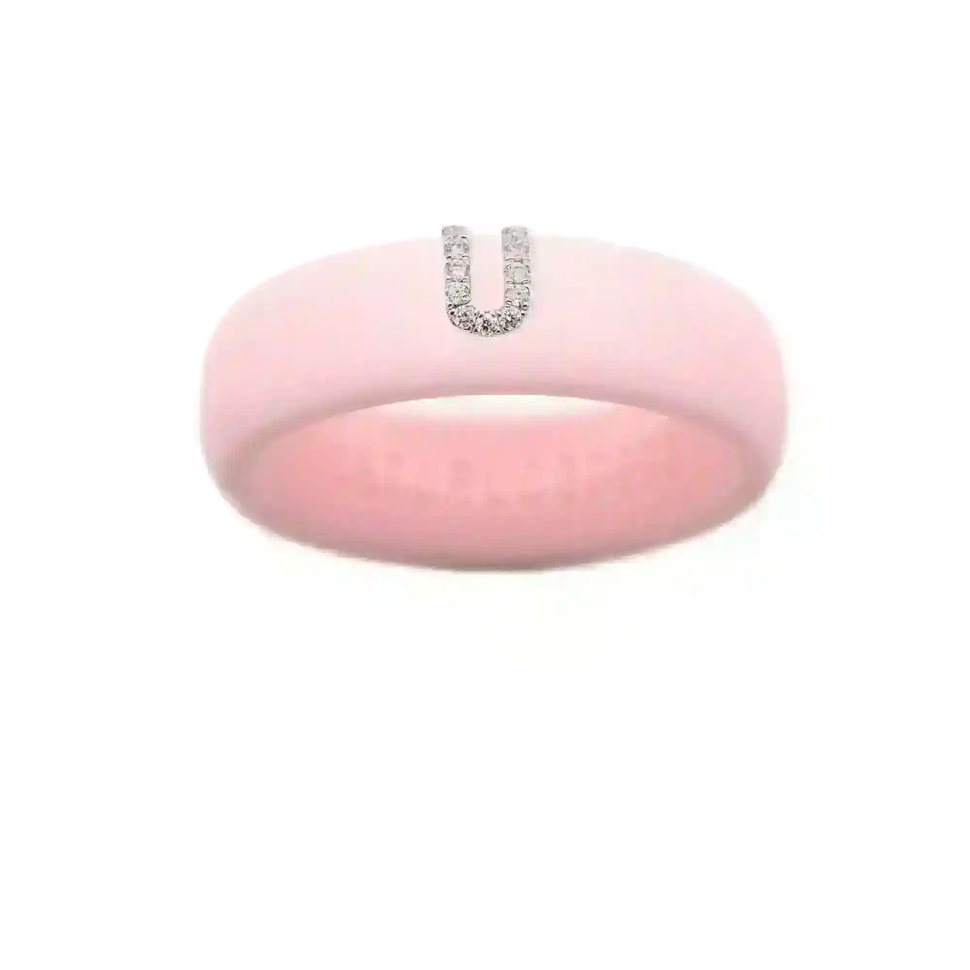 “U” Diamond Initial - Size 7
