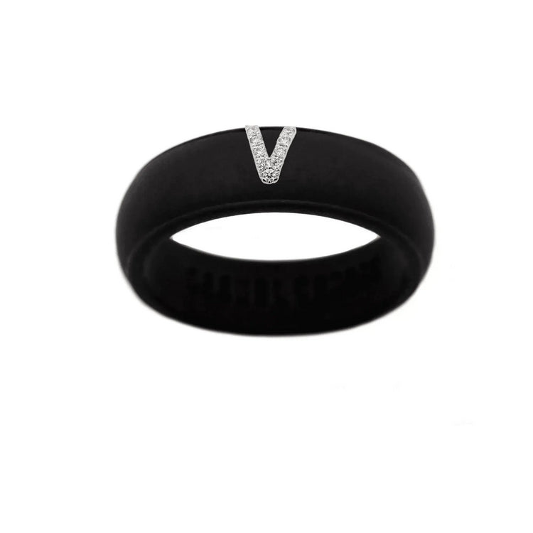“V” Diamond Initial - Size 5