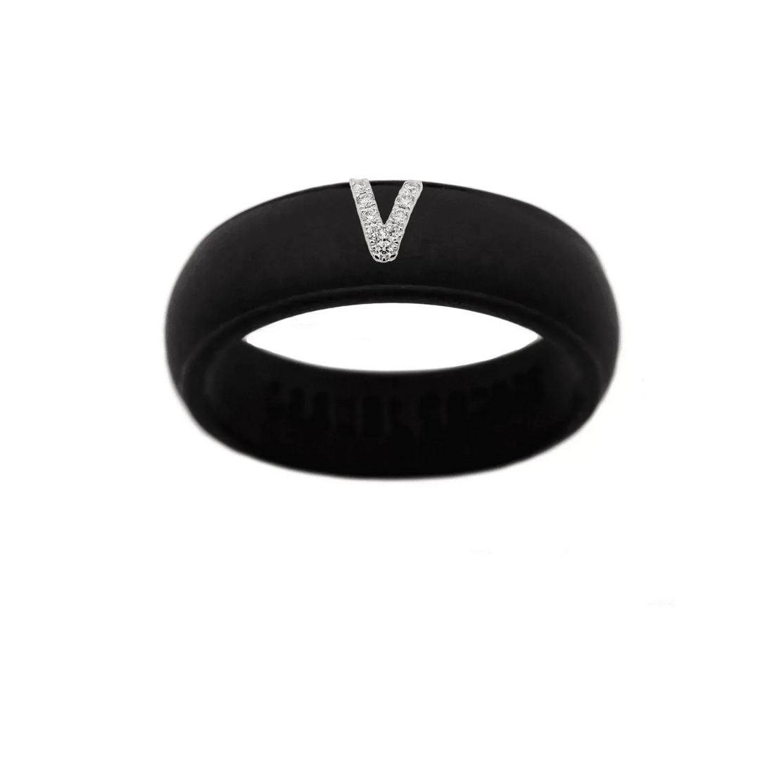 “V” Diamond Initial - Size 5