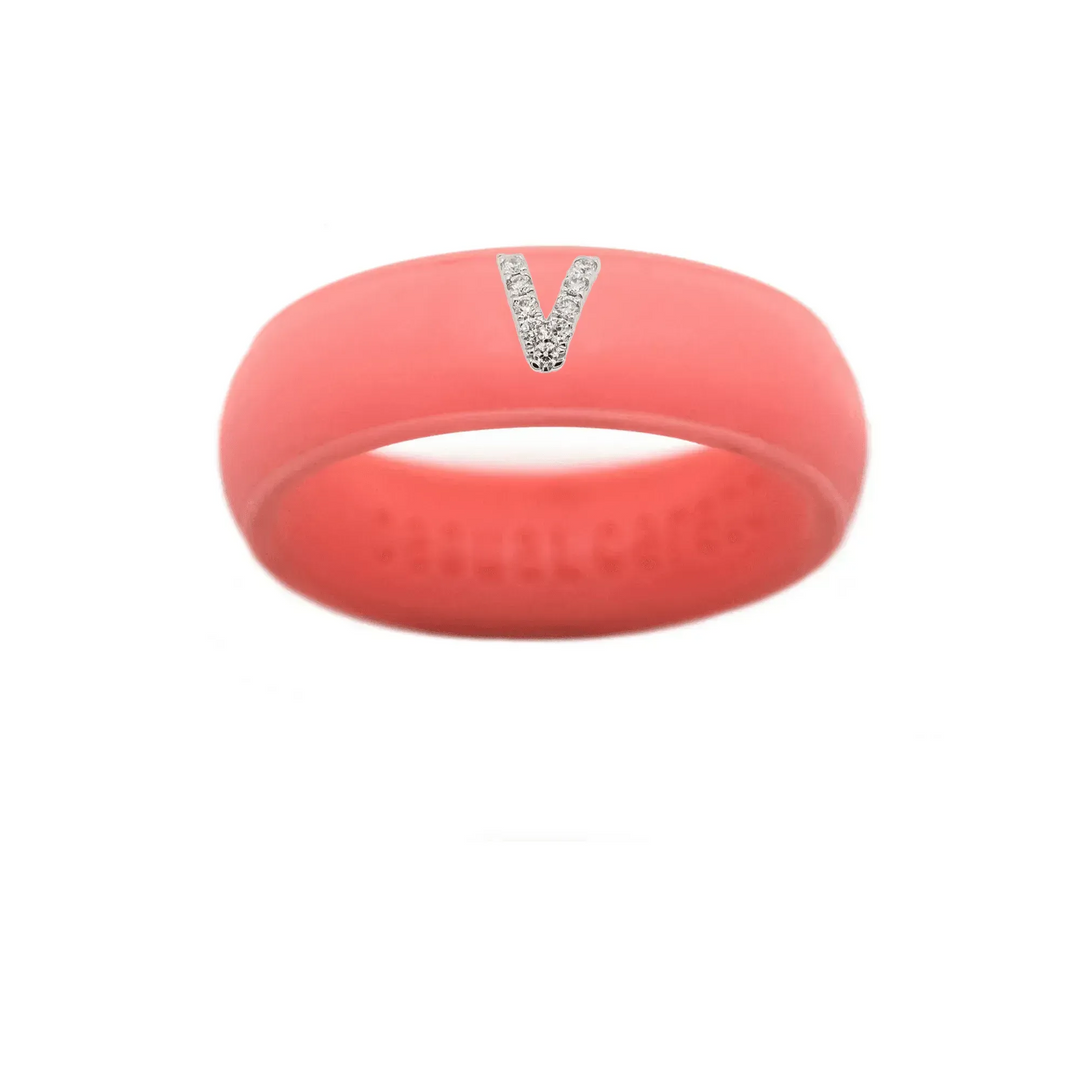 “V” Diamond Initial - Size 5