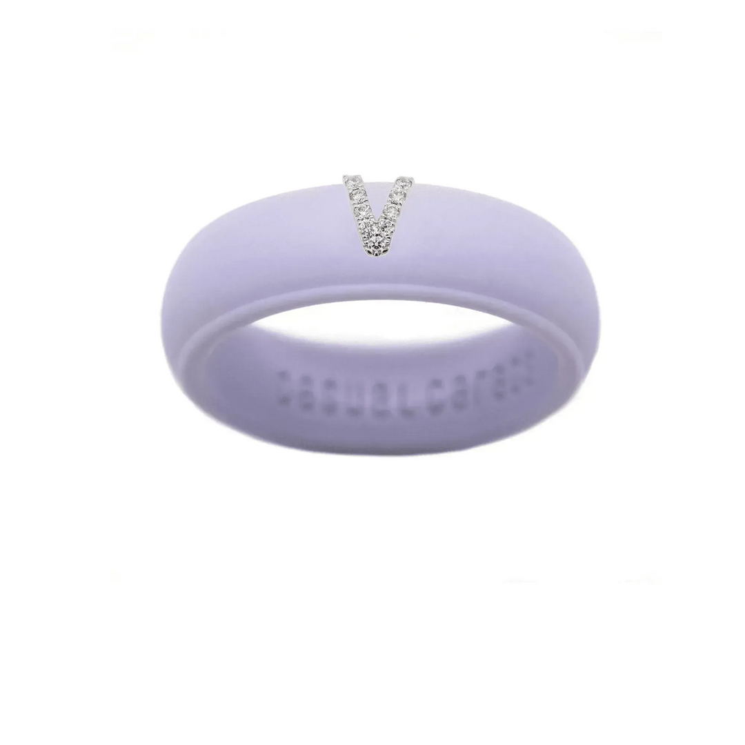 “V” Diamond Initial - Size 5