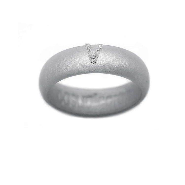 “V” Diamond Initial - Size 5